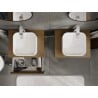 Mexen Rivel armoire de salle de bains sous-lavabo 60 cm avec plateau, 1 tiroir, rainurée, noyer - 91A20-06023-1-BFC86