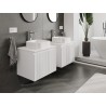 Mexen Rivel armoire de salle de bain sous-lavabo 60 cm avec plateau, 1 tiroir, rainurée, blanc mat - 91A20-06047-1-BFC01