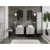 Mexen Rivel armoire de salle de bain sous lavabo 60 cm avec plateau, 1 tiroir, rainurée, gris mat - 91A20-06047-1-BFC62