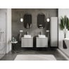 Mexen Rivel meuble de salle de bain sous vasque 60 cm avec plateau, 1 tiroir, rainuré, gris mat - 91A20-06047-1-BFC62