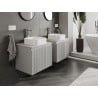 Mexen Rivel meuble de salle de bain sous vasque 60 cm avec plateau, 1 tiroir, rainuré, gris mat - 91A20-06047-1-BFC62