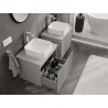 Mexen Rivel meuble de salle de bain sous vasque 60 cm avec plateau, 1 tiroir, rainuré, gris mat - 91A20-06047-1-BFC62