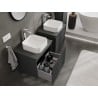 Mexen Rivel armoire de salle de bain sous-lavabo 60 cm avec plateau, 1 tiroir, rainurée, graphite mat - 91A20-06047-1-BFC66