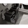 Mexen Rivel armoire de salle de bain sous-vasque 60 cm avec plateau, 1 tiroir, nervurée, noir mat - 91A20-06047-1-BFC71