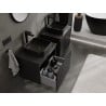 Mexen Rivel meuble de salle de bain sous-lavabo 60 cm avec plateau, 1 tiroir, rainuré, noir mat - 91A20-06047-1-BFC71