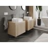 Mexen Rivel meuble de salle de bain sous-vasque 60 cm avec plateau, 1 tiroir, rainuré, chêne - 91A20-06047-1-BFC81