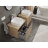 Mexen Rivel meuble de salle de bain sous-vasque 60 cm avec plateau, 1 tiroir, rainuré, chêne - 91A20-06047-1-BFC81
