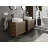 Mexen Rivel armoire de salle de bain sous-lavabo 60 cm avec plateau, 1 tiroir, rainuré, noyer - 91A20-06047-1-BFC86