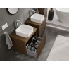 Mexen Rivel armoire de salle de bain sous-lavabo 60 cm avec plateau, 1 tiroir, rainuré, noyer - 91A20-06047-1-BFC86