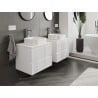 Mexen Rivel meuble de salle de bains sous lavabo 60 cm avec plateau, 2 tiroirs, rainuré, blanc mat - 91A20-06047-2-BFFC01