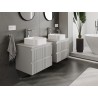 Mexen Rivel Meuble de salle de bains sous lavabo 60 cm avec plan, 2 tiroirs, rainuré, gris mat - 91A20-06047-2-BFFC62
