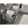 Mexen Rivel Meuble de salle de bains sous lavabo 60 cm avec plan, 2 tiroirs, rainuré, gris mat - 91A20-06047-2-BFFC62