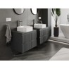 Mexen Rivel armoire de salle de bain sous-vasque 60 cm avec plan, 2 tiroirs, rainurée, graphite mat - 91A20-06047-2-BFFC66
