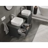 Mexen Rivel armoire de salle de bain sous-vasque 60 cm avec plan, 2 tiroirs, rainurée, graphite mat - 91A20-06047-2-BFFC66