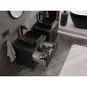 Mexen Rivel meuble de salle de bain sous-vasque 60 cm avec plateau, 2 tiroirs, rainuré, noir mat - 91A20-06047-2-BFFC71