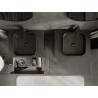 Mexen Rivel meuble de salle de bain sous-vasque 60 cm avec plateau, 2 tiroirs, rainuré, noir mat - 91A20-06047-2-BFFC71