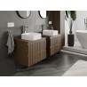 Mexen Rivel armoire de salle de bains sous lavabo 60 cm avec plan, 2 tiroirs, rainurée, noyer - 91A20-06047-2-BFFC86