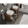 Mexen Rivel armoire de salle de bains sous lavabo 60 cm avec plan, 2 tiroirs, rainurée, noyer - 91A20-06047-2-BFFC86