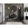 Mexen Rivel meuble de salle de bains sous-vasque 70 cm avec plateau, 1 tiroir, rainuré, noir mat - 91A20-07023-1-BFC71