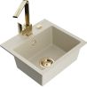 Mexen Milo évier en granit à 1 cuve avec robinet mélangeur Rita, Beige - 6505-69-670300-50