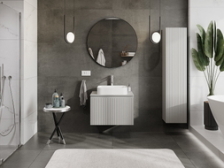 Mexen Rivel meuble de salle de bain sous lavabo 70 cm avec plateau, 1 tiroir, rainuré, gris mat - 91A20-07047-1-BFC62