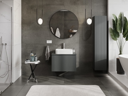 Mexen Rivel meuble de salle de bain sous lavabo 70 cm avec plateau, 1 tiroir, rainuré, graphite mat - 91A20-07047-1-BFC66