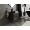 Mexen Rivel meuble sous-lavabo 70 cm avec plateau, 1 tiroir, rainuré, noir mat - 91A20-07047-1-BFC71