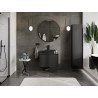 Mexen Rivel meuble sous-lavabo 70 cm avec plateau, 1 tiroir, rainuré, noir mat - 91A20-07047-1-BFC71