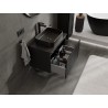 Mexen Rivel meuble sous-lavabo 70 cm avec plateau, 1 tiroir, rainuré, noir mat - 91A20-07047-1-BFC71