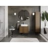 Mexen Rivel meuble de salle de bain sous lavabo 70 cm avec plateau, 1 tiroir, rainuré, noyer - 91A20-07047-1-BFC86