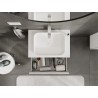 Mexen Rivel Meuble de salle de bain sous vasque 70 cm avec plateau, 2 tiroirs, rainuré, blanc mat - 91A20-07047-2-BFFC01