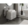 Mexen Rivel armoire de salle de bain sous lavabo 70 cm avec plateau, 2 tiroirs, rainurée, gris mat - 91A20-07047-2-BFFC62