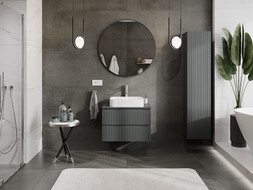 Mexen Rivel armoire de salle de bain sous lavabo 70 cm avec plateau, 2 tiroirs, rainurée, graphite mat - 91A20-07047-2-BFFC66