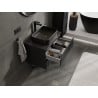 Mexen Rivel armoire de salle de bain sous lavabo 70 cm avec plateau, 2 tiroirs, rainurée, noir mat - 91A20-07047-2-BFFC71
