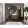 Mexen Rivel armoire de salle de bain sous-vasque 70 cm avec plateau, 2 tiroirs, rainuré, noyer - 91A20-07047-2-BFFC86