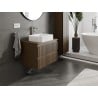 Mexen Rivel armoire de salle de bain sous-vasque 70 cm avec plateau, 2 tiroirs, rainuré, noyer - 91A20-07047-2-BFFC86
