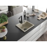 Mexen Milo évier de cuisine en granit 1 bac avec mitigeur Rita, beige - 6505-69-670300-70