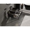 Mexen Rivel meuble de salle de bain sous-lavabo 80 cm avec plateau, 1 tiroir, rainuré, noir mat - 91A20-08023-1-BFC71