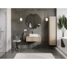 Mexen Rivel meuble de salle de bain sous-vasque 80 cm avec plateau, 1 tiroir, rainuré, chêne - 91A20-08023-1-BFC81