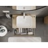 Mexen Rivel meuble de salle de bain sous-vasque 80 cm avec plateau, 1 tiroir, rainuré, chêne - 91A20-08023-1-BFC81