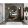 Mexen Rivel meuble sous-lavabo de 80 cm avec plateau, 1 tiroir, rainuré, noyer - 91A20-08023-1-BFC86