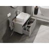 Mexen Rivel meuble de salle de bains sous lavabo 80 cm avec plateau, 1 tiroir, rainuré, gris mat - 91A20-08047-1-BFC62