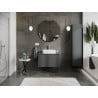 Mexen Rivel meuble de salle de bain sous lavabo 80 cm avec plateau, 1 tiroir, rainuré, graphite mat - 91A20-08047-1-BFC66