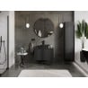 Mexen Rivel meuble de salle de bain sous lavabo 80 cm avec plateau, 1 tiroir, rainuré, noir mat - 91A20-08047-1-BFC71