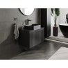 Mexen Rivel meuble de salle de bains sous lavabo 80 cm avec plateau, 1 tiroir, rainuré, noir mat - 91A20-08047-1-BFC71