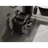 Mexen Rivel meuble de salle de bain sous lavabo 80 cm avec plateau, 1 tiroir, rainuré, noir mat - 91A20-08047-1-BFC71