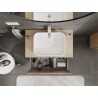 Mexen Rivel meuble de salle de bain sous-lavabo 80 cm avec plateau, 1 tiroir, rainuré, chêne - 91A20-08047-1-BFC81