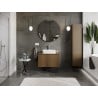 Mexen Rivel meuble de salle de bain sous lavabo 80 cm avec plateau, 1 tiroir, rainuré, noyer - 91A20-08047-1-BFC86