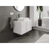 Mexen Rivel meuble de salle de bains sous-vasque 80 cm avec plateau, 2 tiroirs, rainuré, blanc mat - 91A20-08047-2-BFFC01