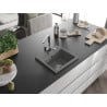 Mexen Milo évier en granit 1-bassin avec mitigeur de cuisine Rita, gris - 6505-71-670300-00